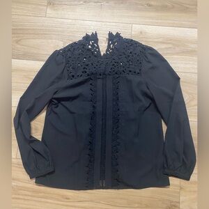 Halogen - Elegant Black Lace Women's Top